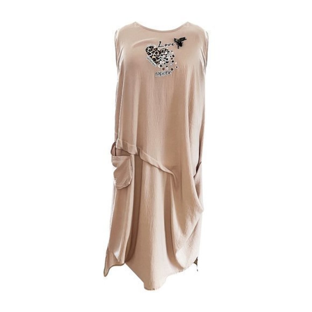 New Designer Beige Sleveless Dress 100% Cotton lightweight XL XXL SALE